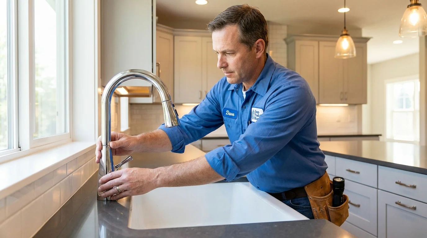 Kitchen faucet installation by Johns Plumbing LLC in Easthampton